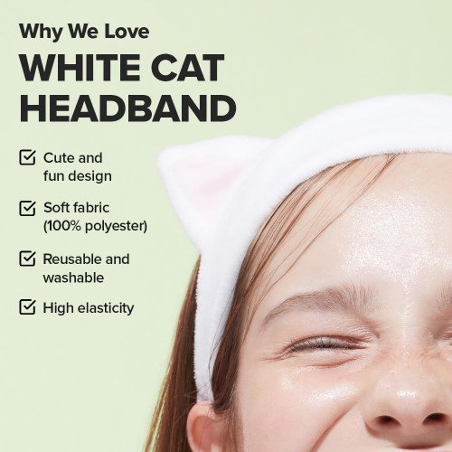 I Dew Care White Cat Headband