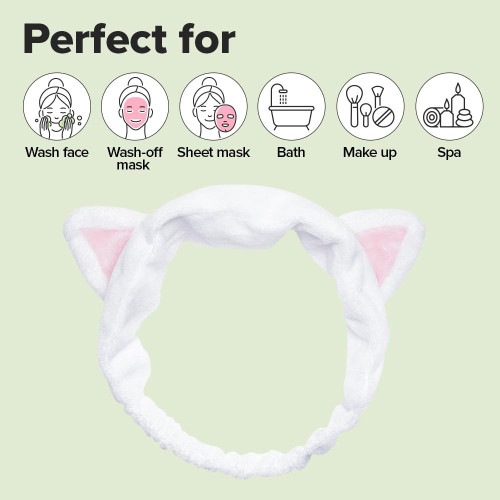 I Dew Care White Cat Headband