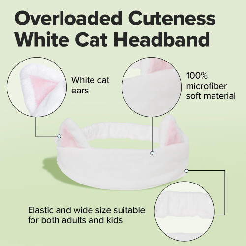 I Dew Care White Cat Headband