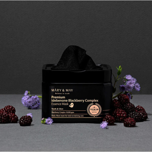 Mary & May Premium Idebenon Blackberry Complex Essence Mask (20ea)