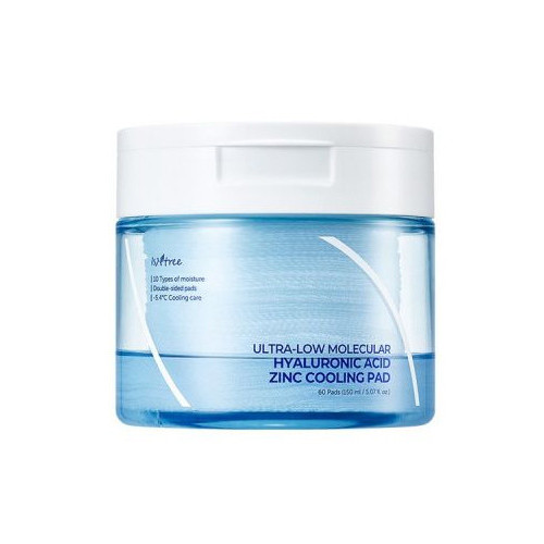Isntree Ultra-low Molecular Hyaluronic Acid Zinc Cooling Pad (60ea) 150ml